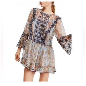 New FREE PEOPLE Country Roads Mini Dress. Size Large. NWT